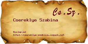 Csereklye Szabina névjegykártya