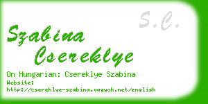 szabina csereklye business card